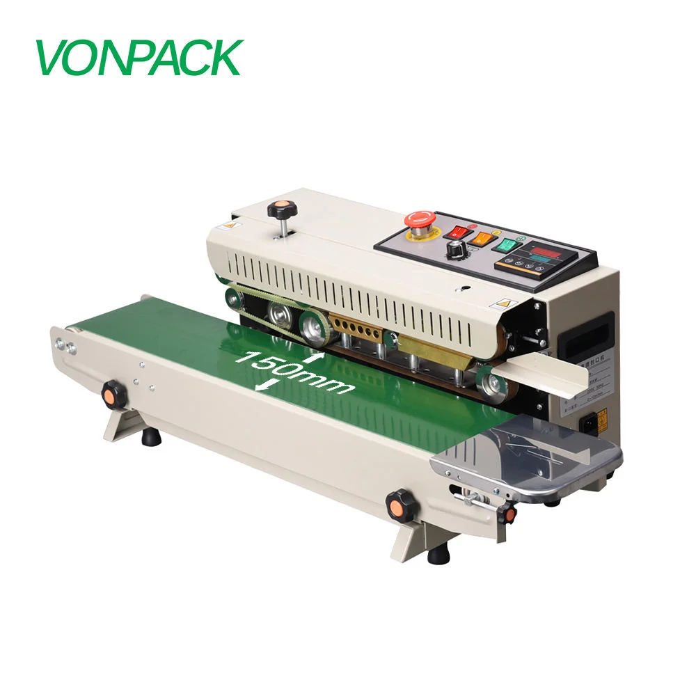 VONPACK FR-900 أكياس بلاستيكية أفقية أوتوماتيكية ماكينة سدادة حرارية ماكينة سدادة الشريط المستمر لأغذية المطبخ الصناعي