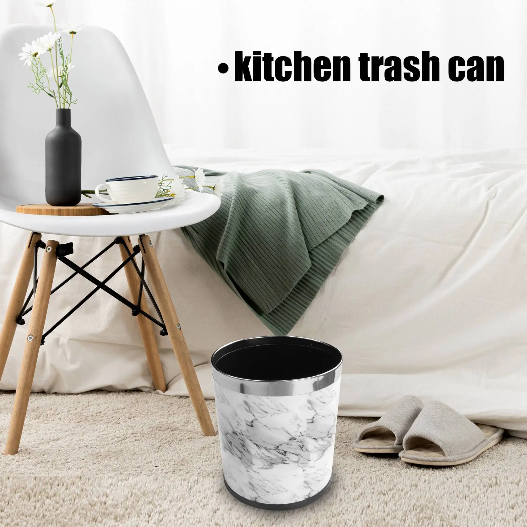 A39m padrão de mármore 10l lata de lixo baldes diâmetro 23cm altura 27cm caixas de lixo sala estar banheiro cozinha lixo bi