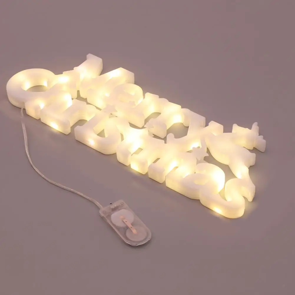 ไฟตกแต่งคริสต์มาสสุขสันต์วันคริสต์มาสไฟ LED สีสันสดใสคริสต์มาสพวงหรีดตกแต่งจี้ไฟจี้