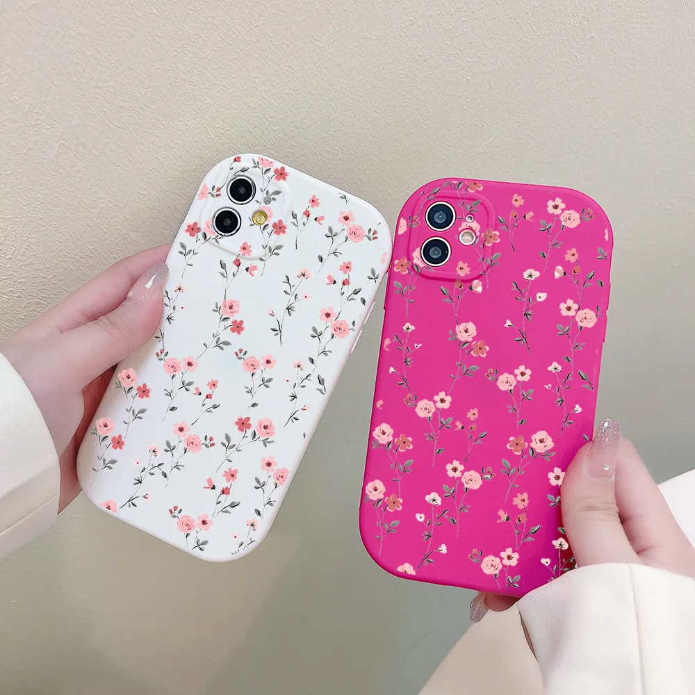 Etui na telefon Flower do iPhone\'a 13 Etui na iPhone\'a 11 12 14 15 Pro Max X XR XS MAX 6 7 8 Plus SE 20220 Silicone Soft Cover Candy Color