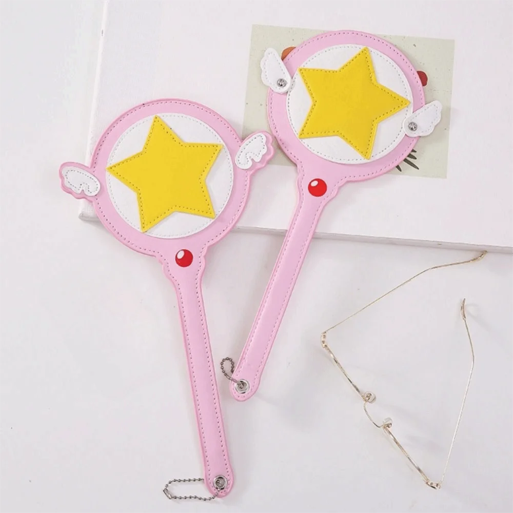 Fashion Anime Star Magic Wand Card Bag with Wings High Quality PU Leather Card Cover Cute Bus Subway Card Protection Case