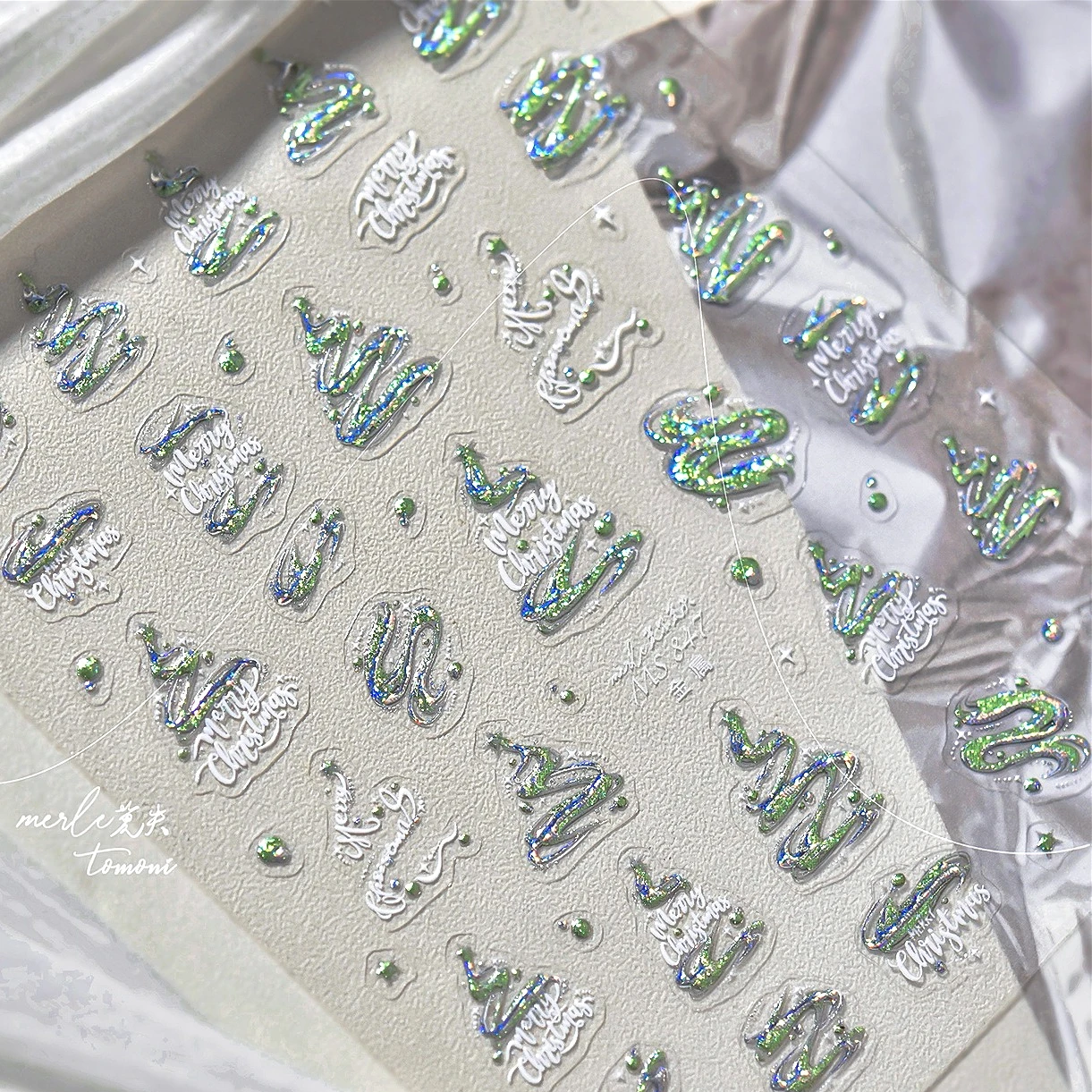 Glitter verde árvore de natal estrela bola de cristal bowknot papai noel inverno laser flocos de neve boneco de neve elk arte do prego adesivos decalques