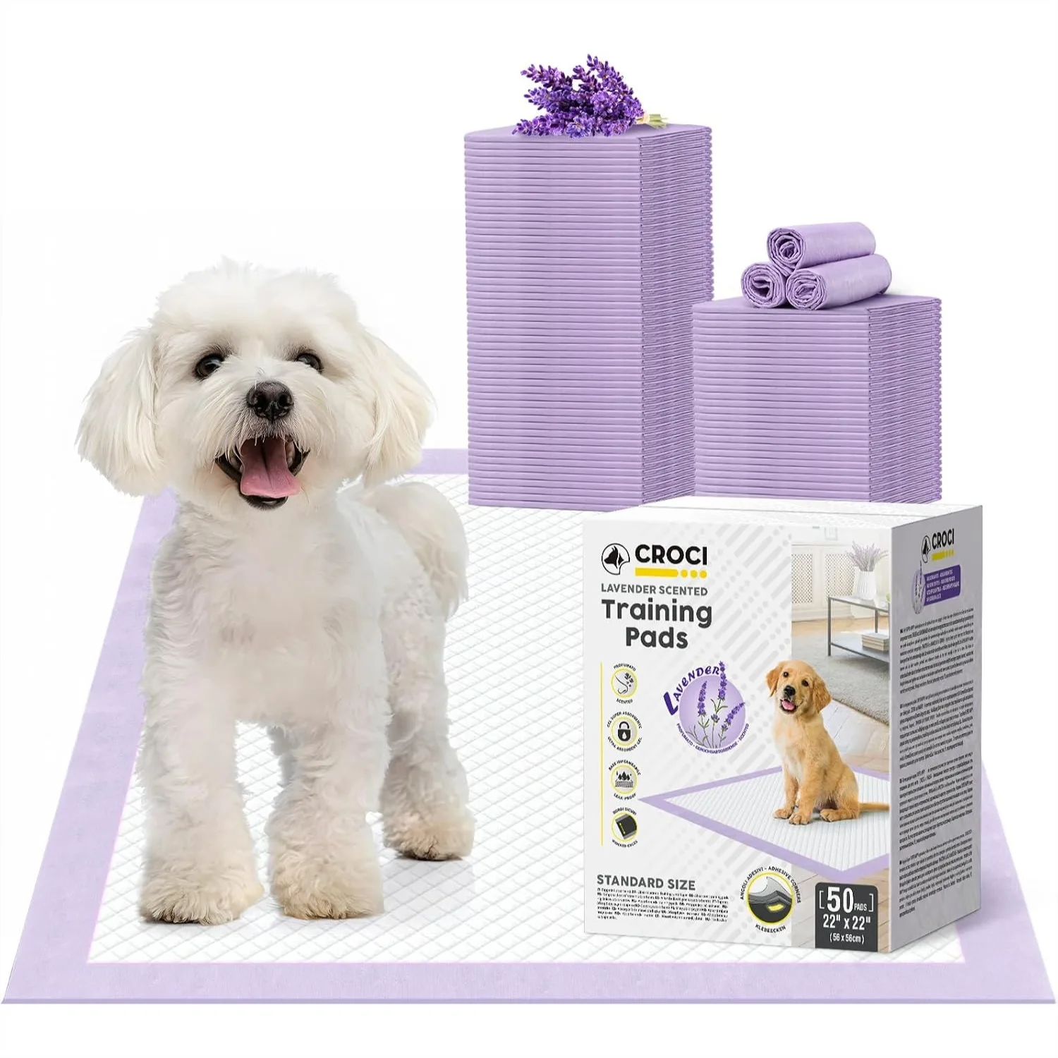 Puppy Training Pads with Adhesive Tabs 50 Count