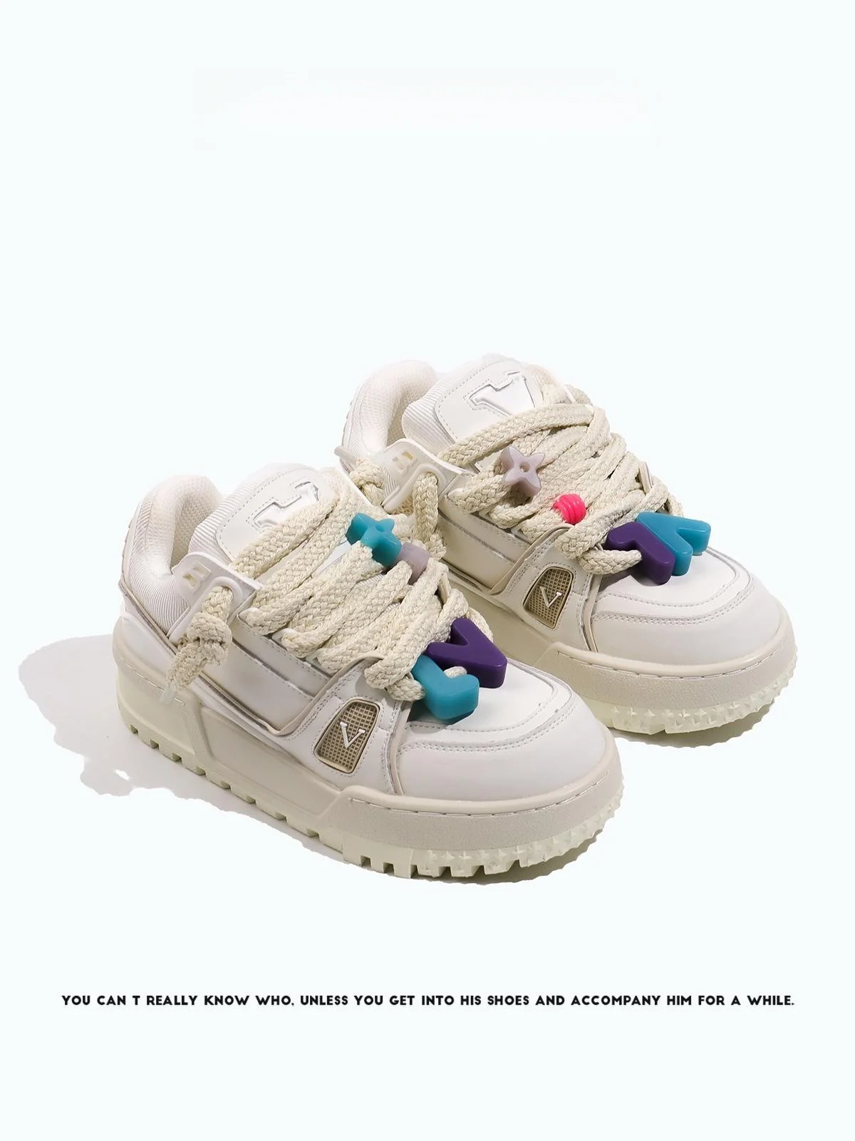 

Trendy Thi Bot Bread Sle White Sneakers Women's High-End Feeling 2025 New Spor Board oes Comfortable Casual Loers