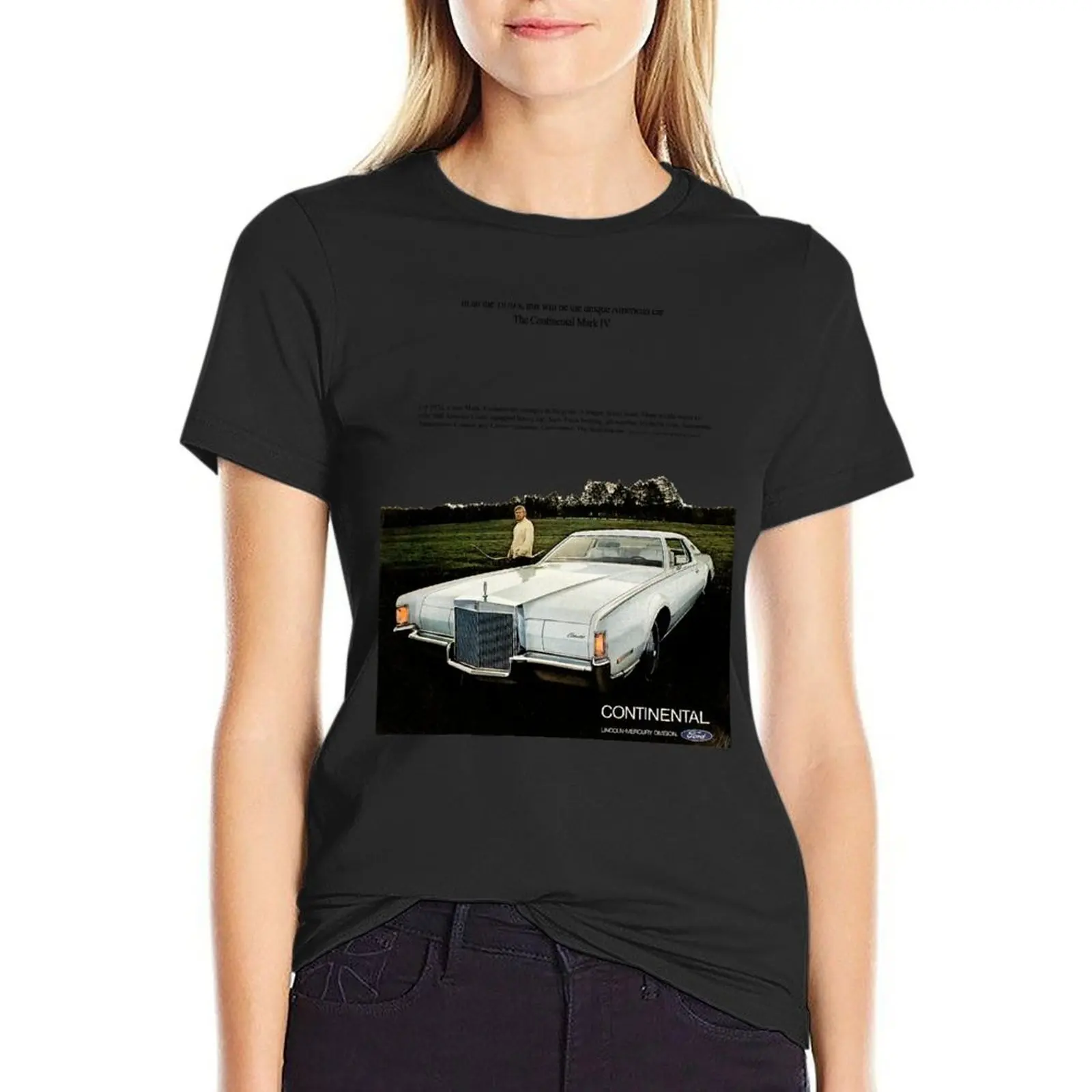 

LINCOLN CONTINENTAL ADVERT T-Shirt quick drying blacks animal print shirt for girls new edition t-shirts for Women cotton
