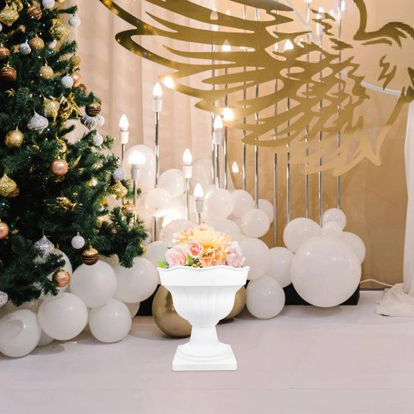

2 Pcs Roman Pillar Road Lead Vintage Decor Square Flowerpot Wedding Planter Plastic Delicate Flower Pots Indoor Container Plant