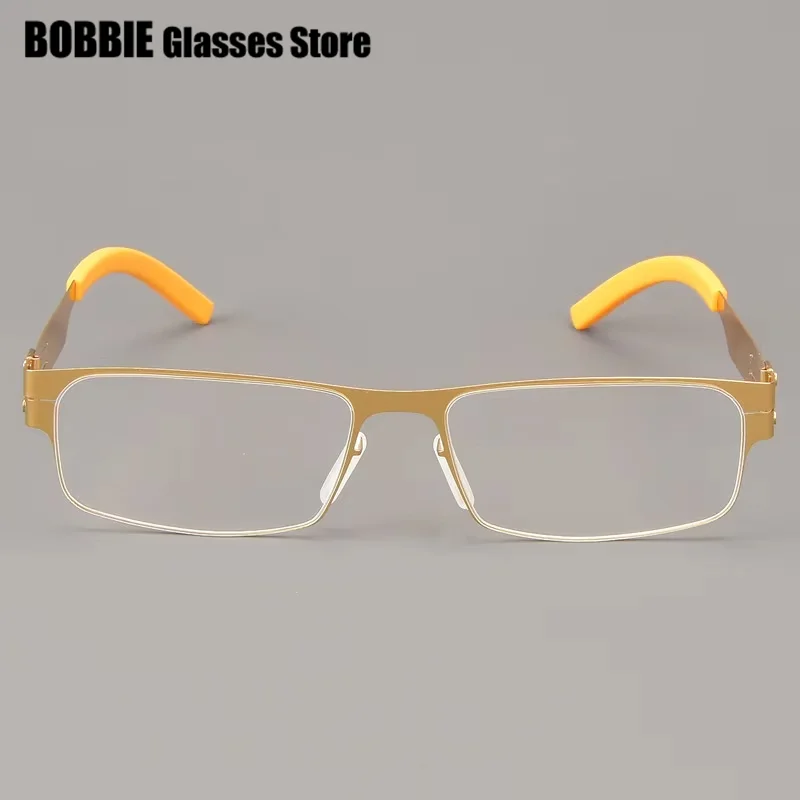 Germany Brand Screwless Peter C Classic Glasses Frame Men Eyeglasses Square Eyewear Fashion Spectacles Elite Business Cool Style