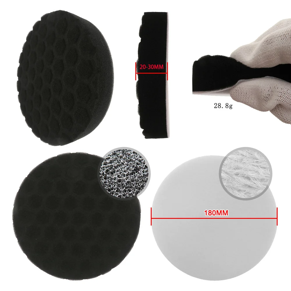 7 Inch 5pcs/Set Sponge Polishing Pad Waxing Buffing Pad Kit Compound Auto Car Polisher Tool