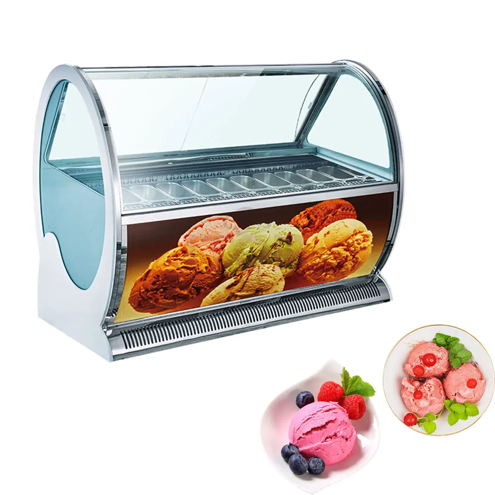 250L Gelato Ice Cream Showcase 220V/50HZ OEM Luxury Ice Cream Display Food Grade Popsicle Cabinet Freezer