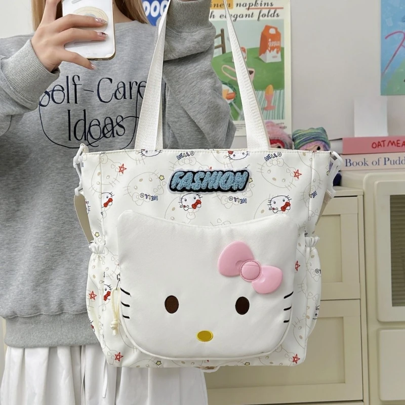 

Cute Cartoon-themed Kitty Shoulder Bag New Anime Nylon Crossbody Bag Sweet Portable Anime Shoulder Bag Women's Tote Handbag