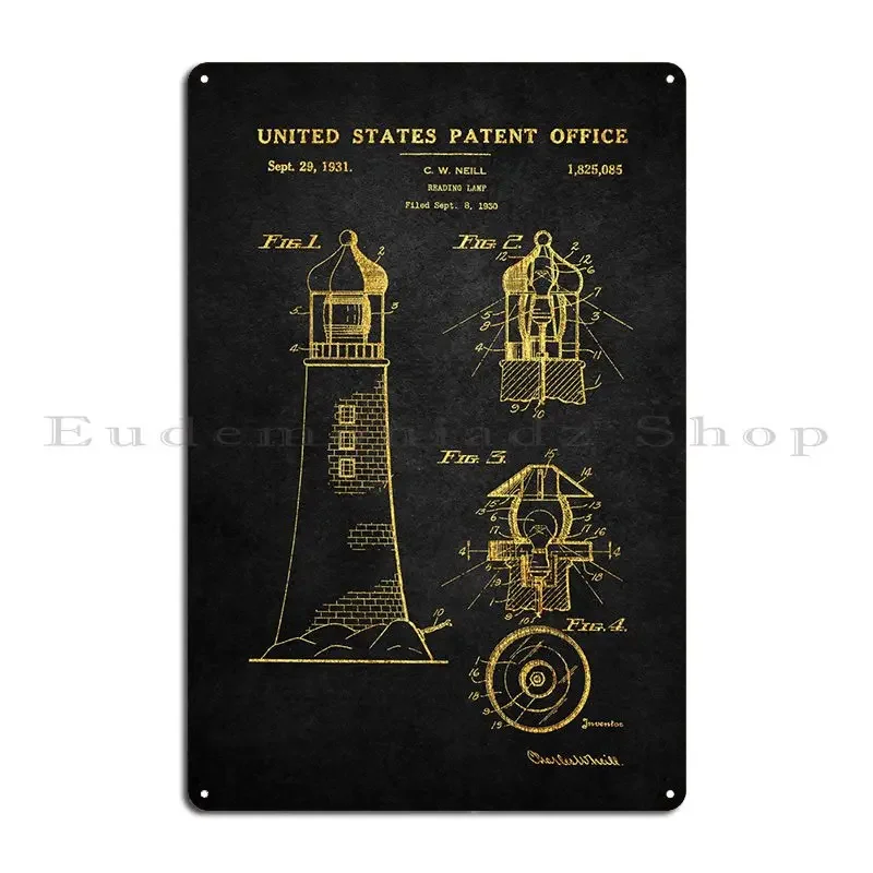 89 Lighthouse Patent Prin Metal Sign Wall Mural Club Pub Wall Cave Print Tin Sign Poster