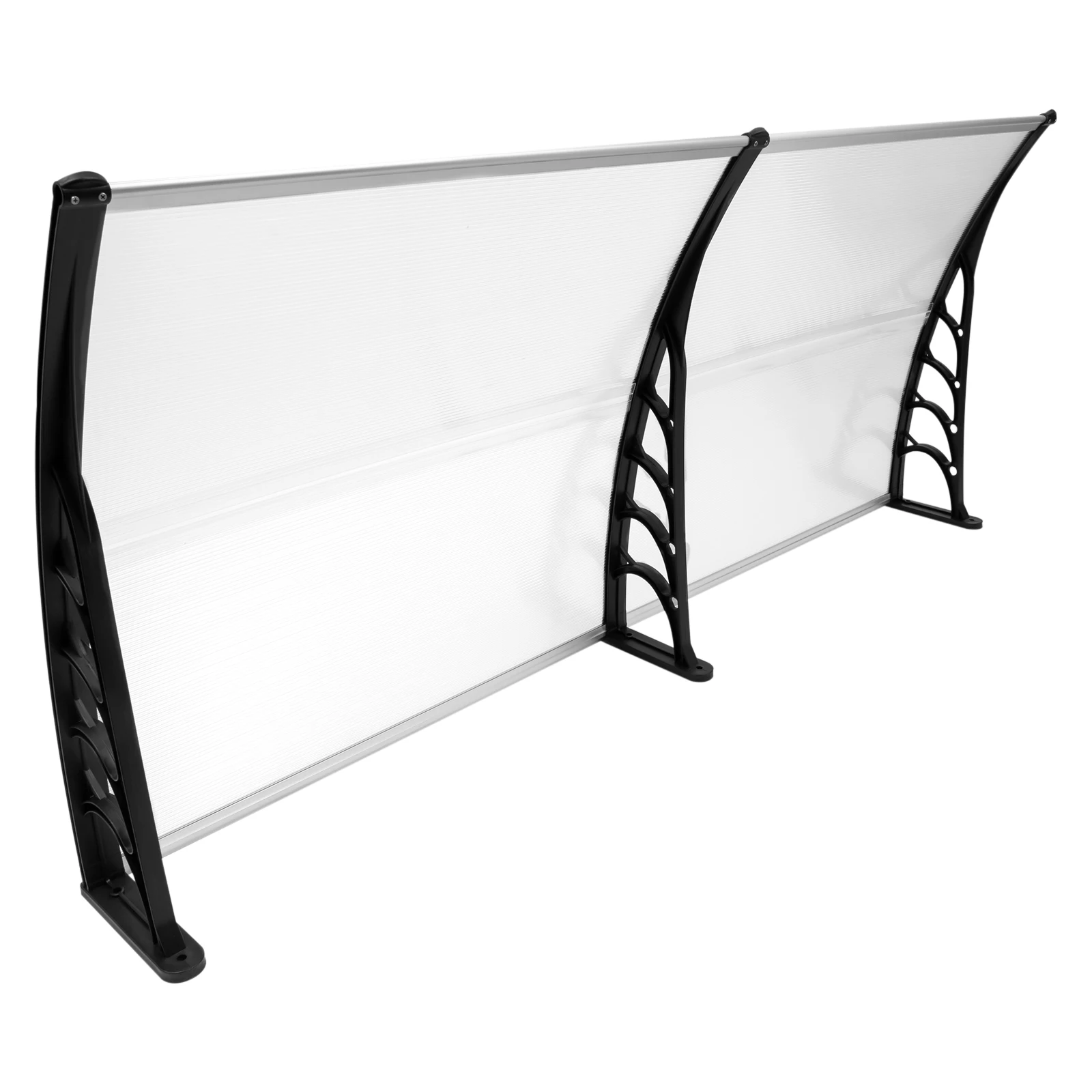 2026 Neu 90x200cm Wandmontierte Bogenförmige Überdachung aus Klarem Polycarbonat PC Moderne Design-Markise Wetterfester Sonnenschutz Regenschutz für Außenterrassen B1 Flammhemmend – Detail 20