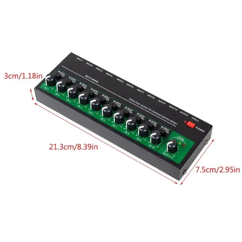 10 قنوات رقمية لوحدات التحكم في المزج، خلاط ستيريو مع ترددات