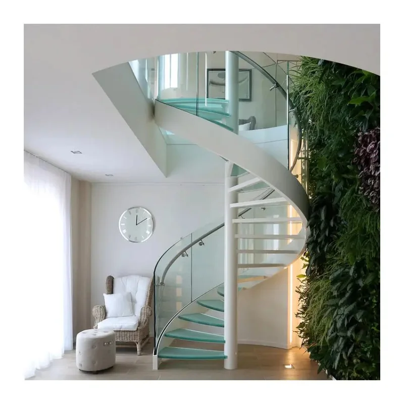 custom.High Quality Standard Glass Railings Prefabricated Stairs Outdoor / Indoor Staircase