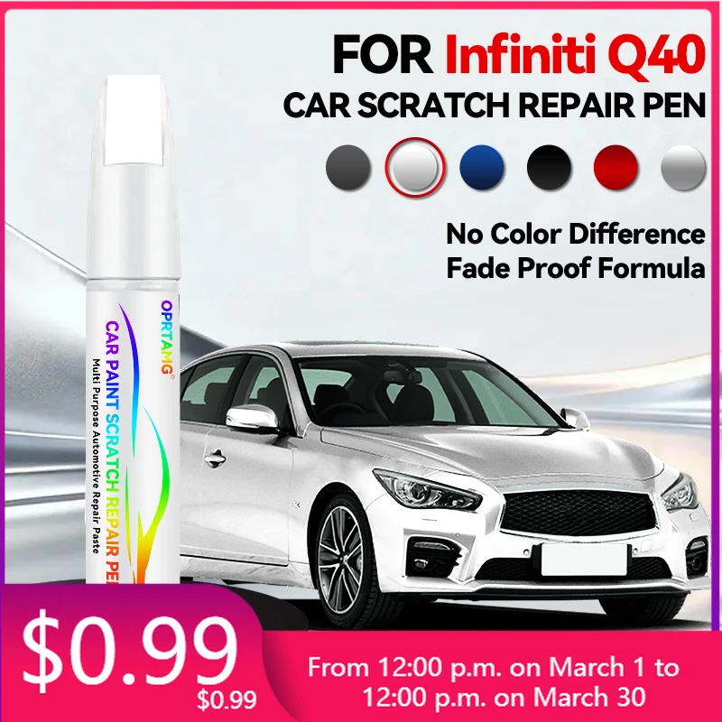 

Набор для ремонта автомобильной краски: маркер для устранения царапин для Infiniti Q40 (1996-2026), цвета: черный, синий, серебристый, белый