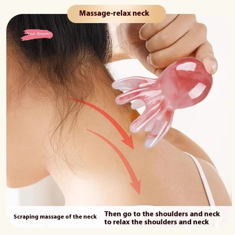 

4-in-1 Scalp Massage Comb Meridian Resin Head Massager Unblocking Face Nose Massage Tool for Relaxation And Acupressure