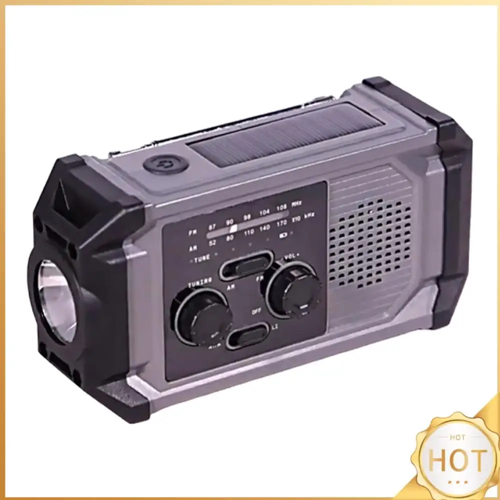 

Emergency Hand Crank Radio Solar Powered Radio with LED Flashlight SOS Alarm Portable Radio for Indoor Outdoor Emergencies