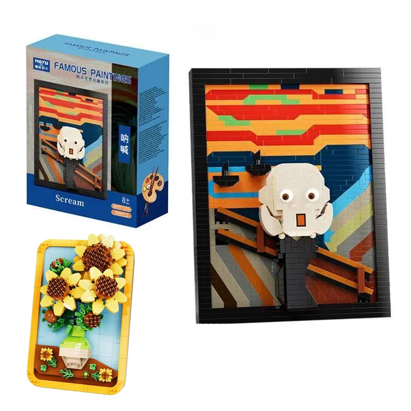 

Всемирно известная картина «Подсолнухи»: 3D-конструктор из алмазных блоков, игрушка-украшение, подарок для детей и взрослых