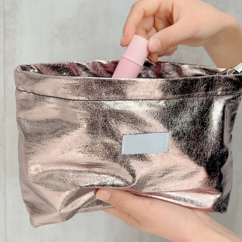 Sparkling Sequin Cosmetic Storage Bag Zipper Closure Makeup Bags Large Capacity Toiletry Skin Care Pouch Small Objects Container