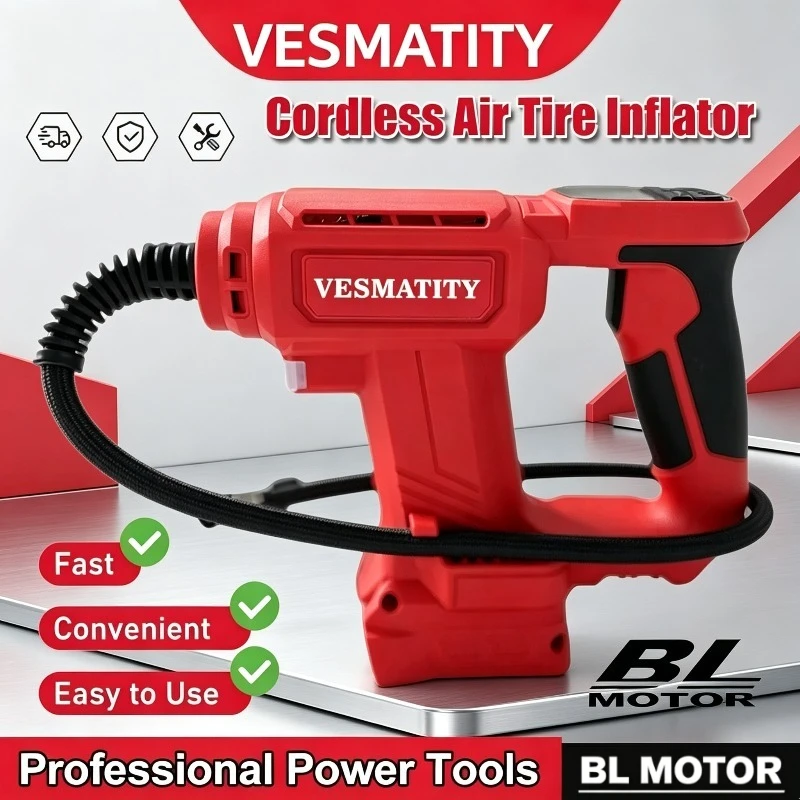 Cordless Electric Air Pump Car Tyre Inflator Portable Air Compressor for Cars Bicycles Fit Milwaukee  Battery