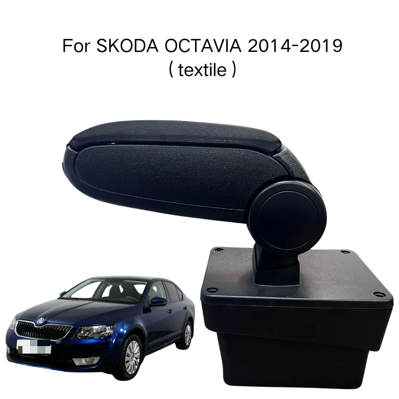 

Armrest For SKODA OCTAVIA 2014-2019 Textile Custom Fit Center Console Storage Box Vehicle Accessories Comfortable Driving