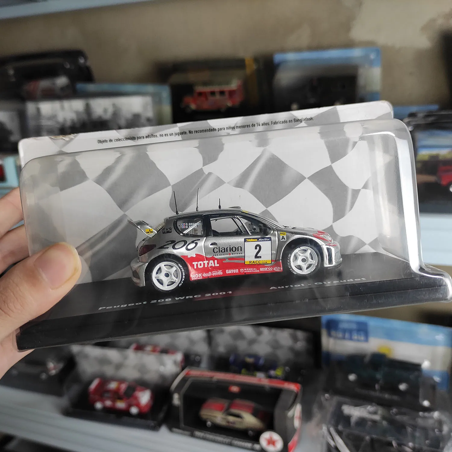 Diecast IXO 1:43 Scale Peugeot 206 WRC 2001 #2 Alloy Car Model
