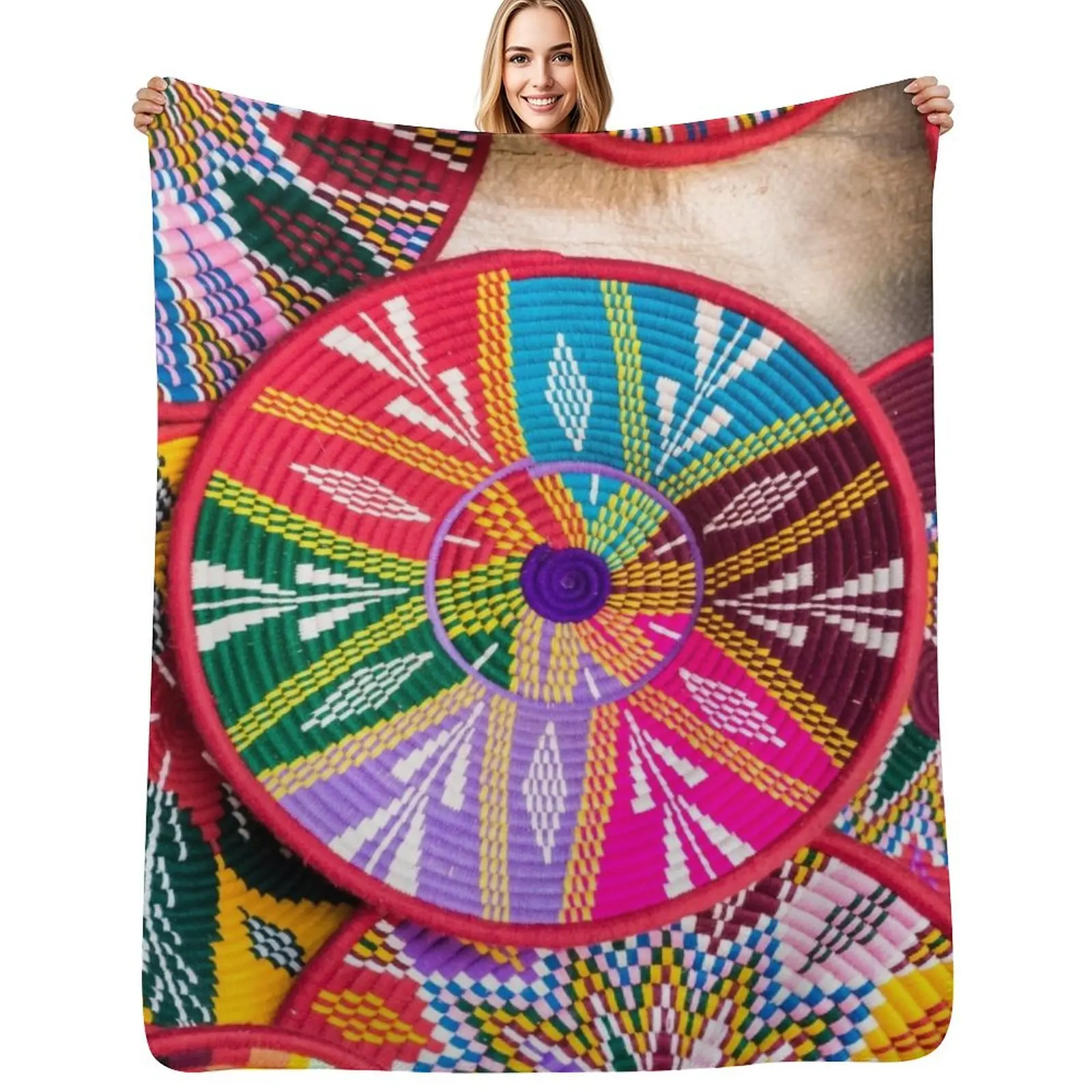 Ethiopian Plates (Sefed) Throw Blanket Nap Large Sofa Throw Blankets Sofas Of Decoration Travel Blankets
