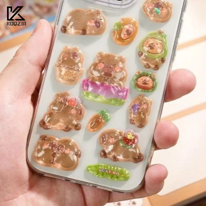 

Капибара мультфильм 3D рельефные хрустальные наклейки DIY наклейка для скрапбукинга чехол для телефона украшения подарки