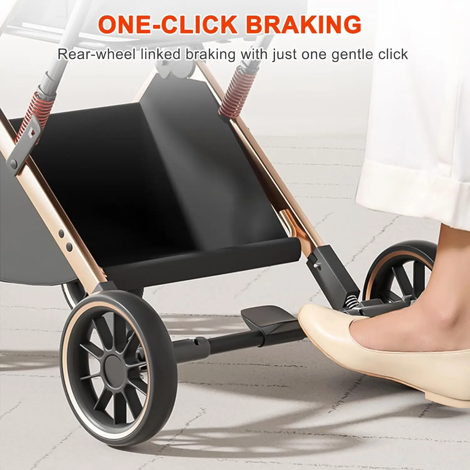 4 Wheel Multifunctional Pet Stroller Detachable 50lbs Car Seat Storage Basket One-Touch Folding Travel Carrier