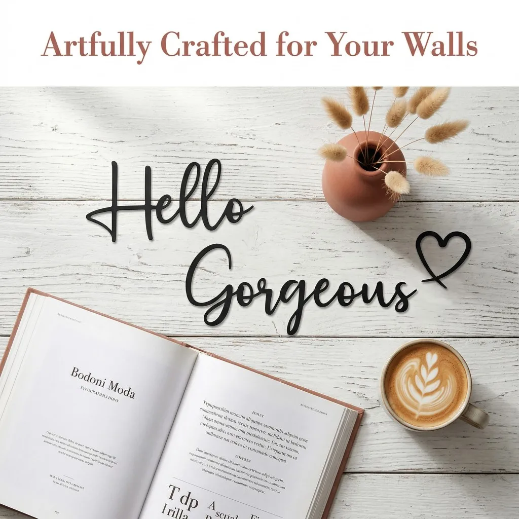 

Металлическое настенное панно "Hello Gorgeous" | Настенный декор в виде сердца