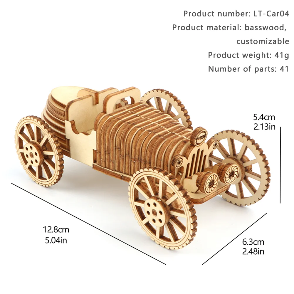 3D Stereo Retro Cabrio Auto Modell Holz Puzzle Erwachsene Kinder Pädagogisches Puzzle Spiel Auto Holz Puzzle Spielzeug