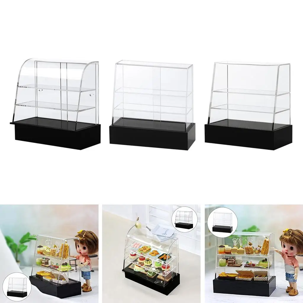 1:6 1:12 casa de bonecas em miniatura comida pastelaria bolo loja armário cozinha móveis decoração do armário