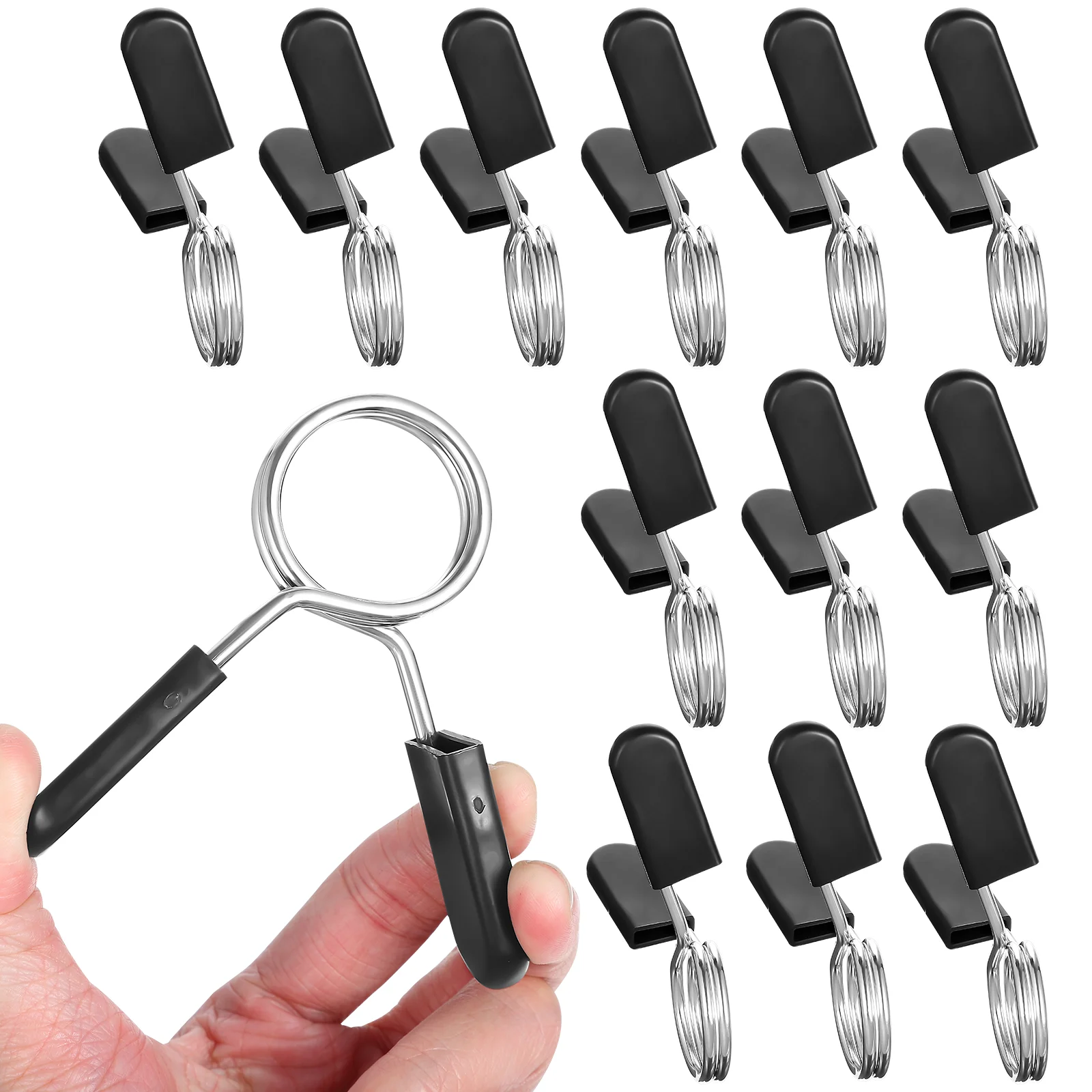 

12 Pcs Buckle Dumbbells Barbell Collars Clips Weight for Bars Stainless Steel with Grips