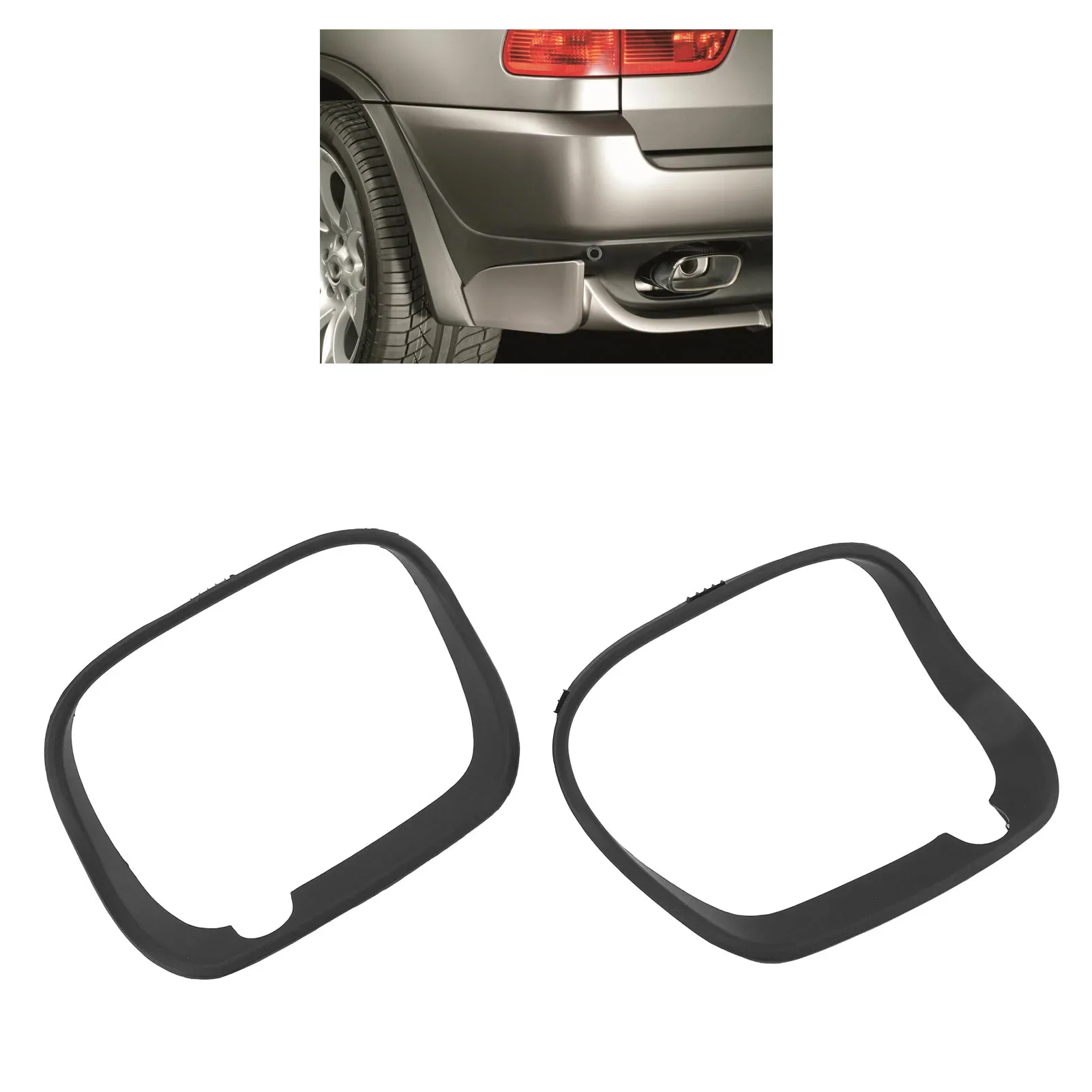 1 Pair Of Rear Exhaust Pipe Cover Trim Left Right 51127010124 Exhaust Tail Pipe Decorative Frame For BMW X5 E53 2000 To 2006