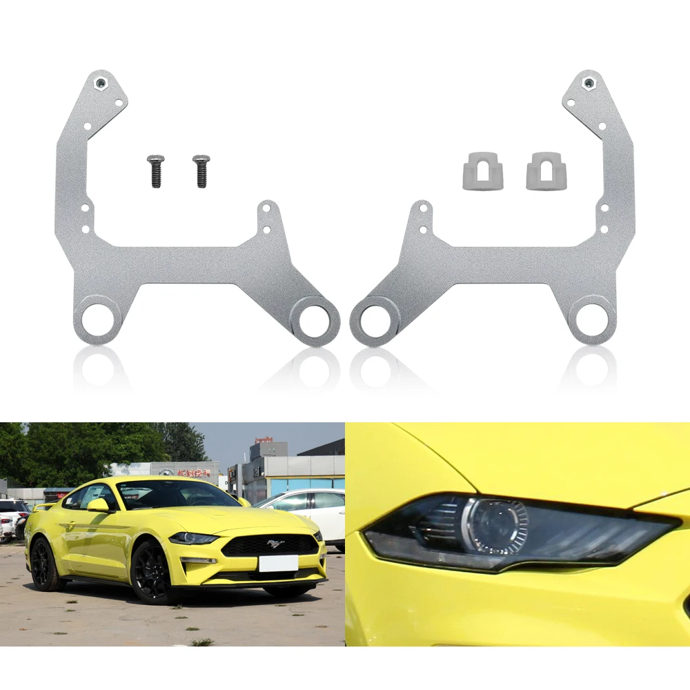 TAOCHIS Car light retrofit Holder upgrade headlights adapter frame Bracket for Ford Mustang 2018-2020 Hella 3R G5 5 Projector