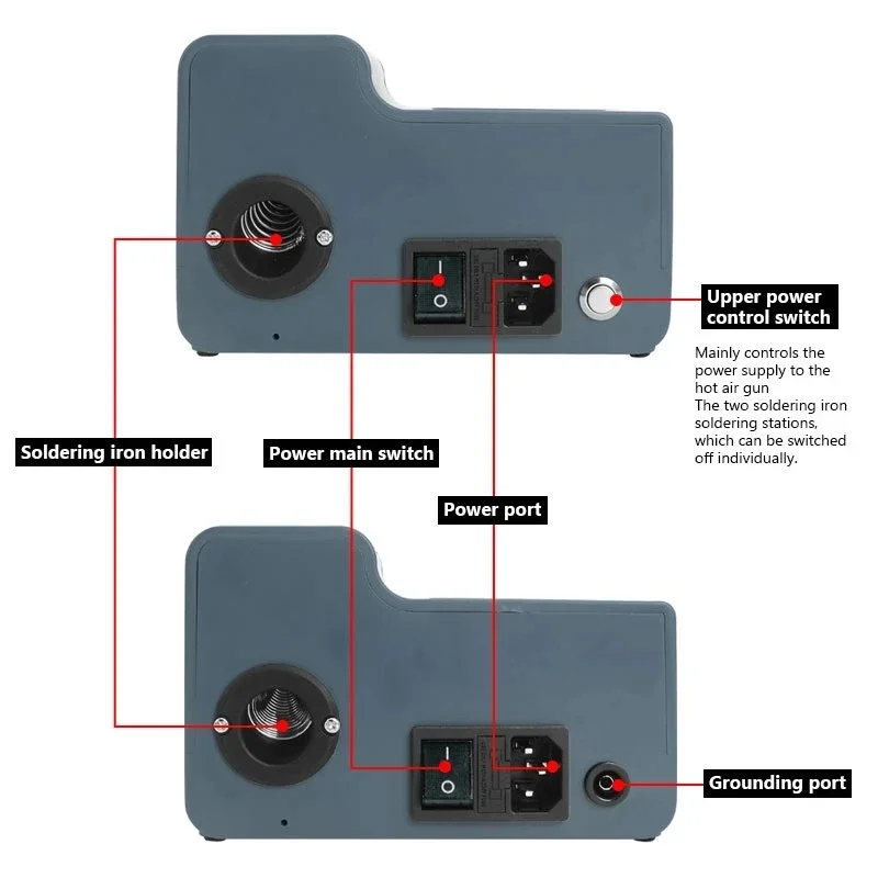 Hot Air Gun T12 Rework Solder Station Digital OLED Electronic SMD With Tweezer Soldering Iron Repalcement Repair Wedling Tool