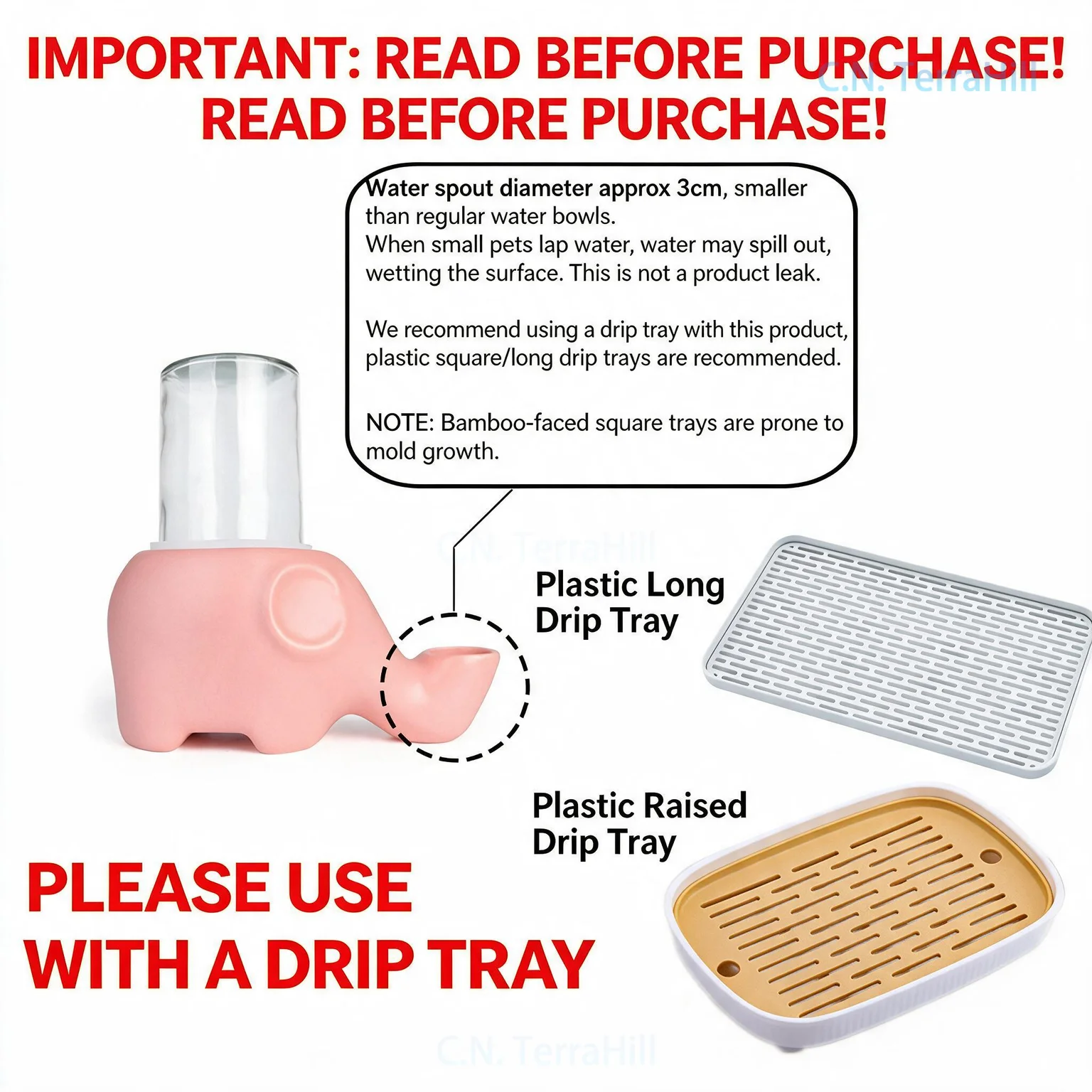 Ceramic Cat Water Bowl for Flat-Faced Cats, Anti-Splash No-Wet Chin Drinking Dish, Spill-Proof Pet Bowl