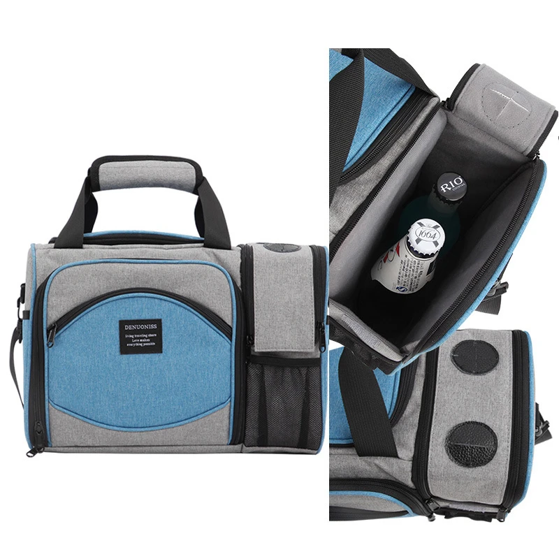 Large Waterproof Lunch Picnic Bag Portable Insulated Thermal Food Storage Bag with Ice Pack for Beer Wine - Large Volume Cooler