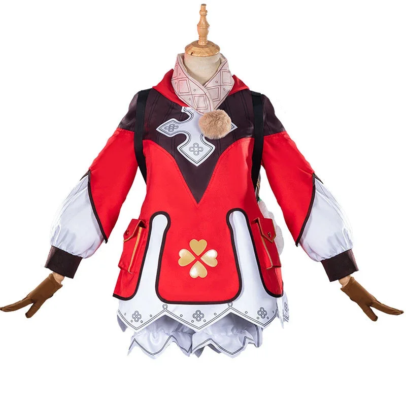 Косплей-костюм Klee, парик, игра Genshin Impact Klee, косплей-костюм, парики, наряды, платье, костюмы на Хэллоуин для женщин и девочек
