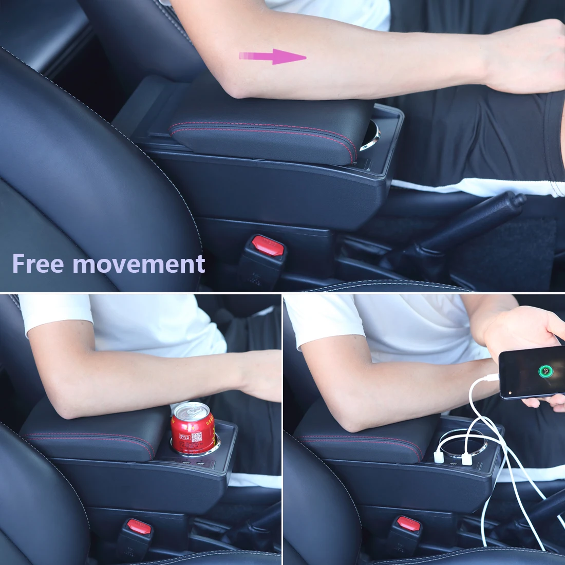 For Volkswagen UP Armrest Box For Skoda Citigo VW UP Seat Mii Car Armrest Dedicated Auto Storage Box Cup Holder Car Accessories