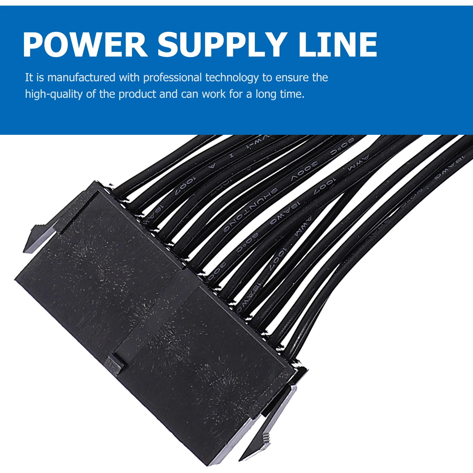 

24Pin Atx Power Extension Cable For Motherboard Internal Pc Power Supply Wire Latch Secure Connection 20+4 Pin Male To