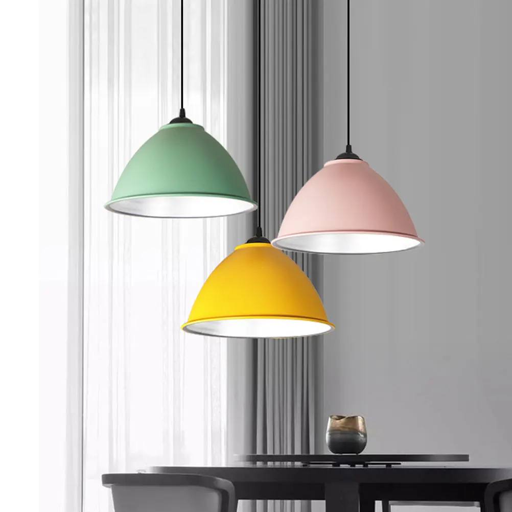 1PC Macarons Color Creative Ceiling Lampshade Hanging Light Shade for Home Office Restaurant - Yellow Diameter 30cm