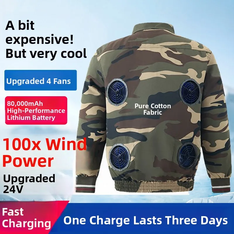 

Thiened Pure Cotton Summer Air Conditioner Work orm Welding Anti-Scalding Wear Resistant Fan Suit for Car Repair