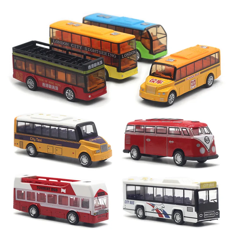 1: 50 alloy pull back bus set toy,simulation double-layer bus toy,original packaging gift box,wholesale