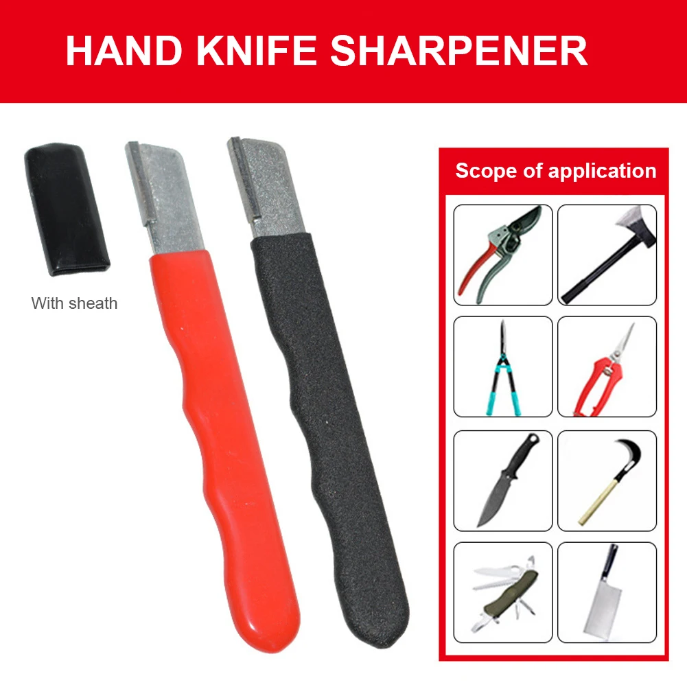 Affilacoltelli portatile con coperchio Attrezzi da giardino Affilacoltelli Pietra per affilare tascabile in acciaio inossidabile per tutte le lame