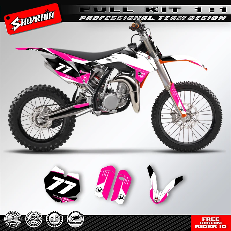 

Sawrain Custom Team Motorcycle Graphics Background Decals Stickers Kit for KTM SX85 2013 2014 2015 2016 2017 005