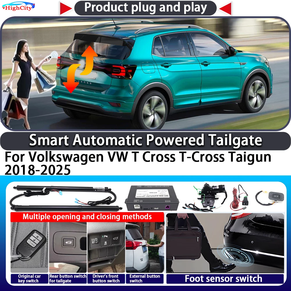 For Volkswagen VW T Cross T-Cross Taigun 2018-2025 Smart Automatic Powered Tailgate Key Trunk Close Kit Electric Power Tailgate