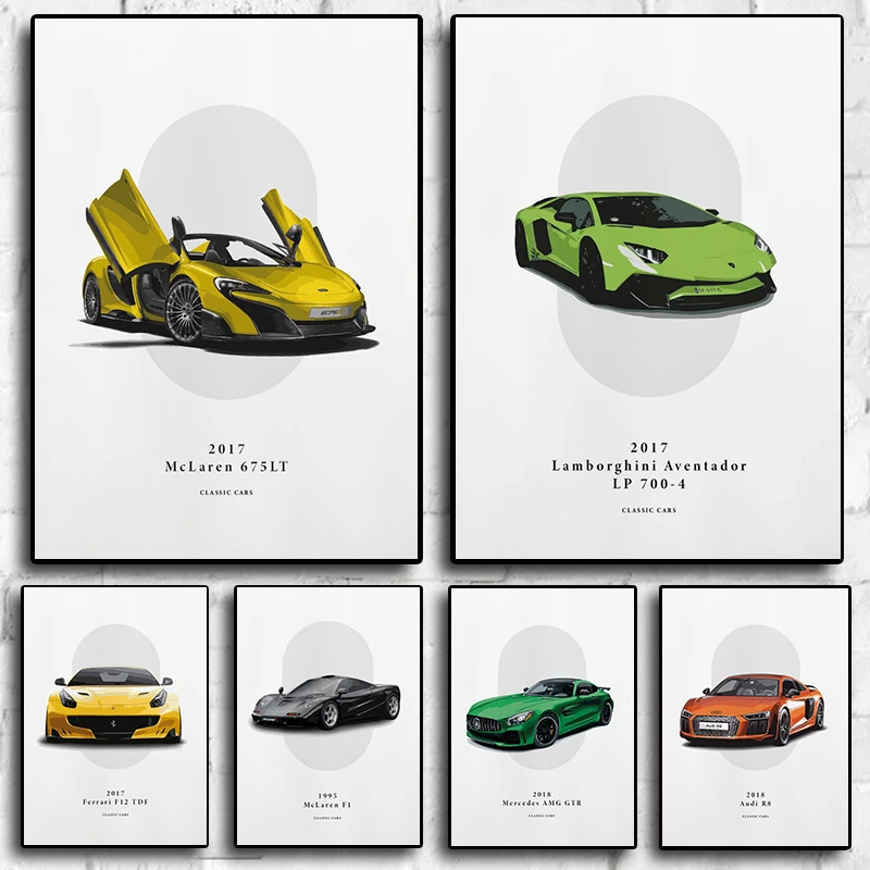 

New World Famous Racing Supercar Large Size Posters Canvas Painting Wall Art Home Decor HD Pictures Living Room Decoration