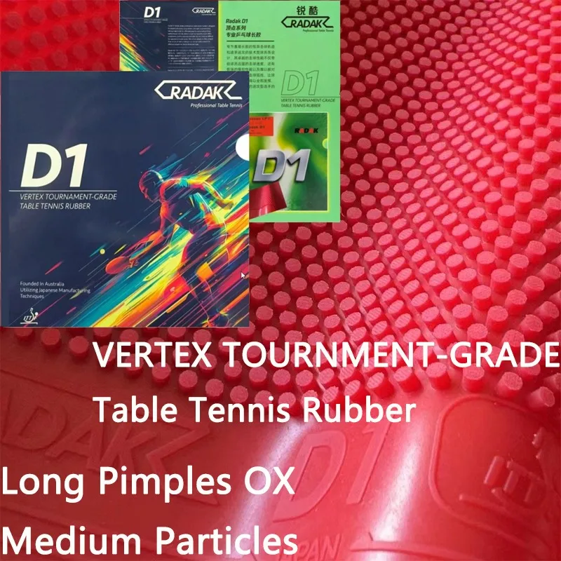 

---Radak D1 Long Pimples Table Tennis Rubber OX Super Soft Medium Particle Ping Pong Rubber Without Sponge ITTF Approved