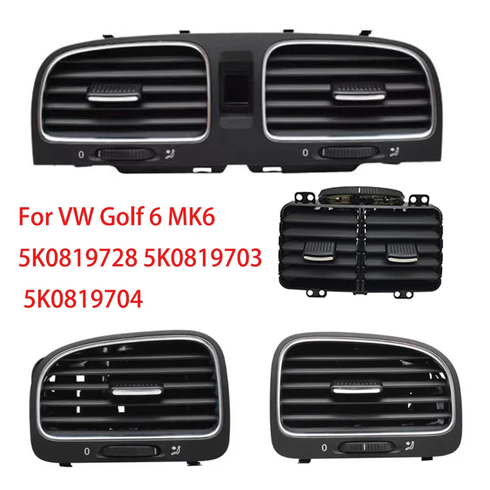 

YAOCAISS-2 OEM Chrome Air Conditioning Vents Air AC Vent Outlet Ventilation for VW Golf 6 MK6